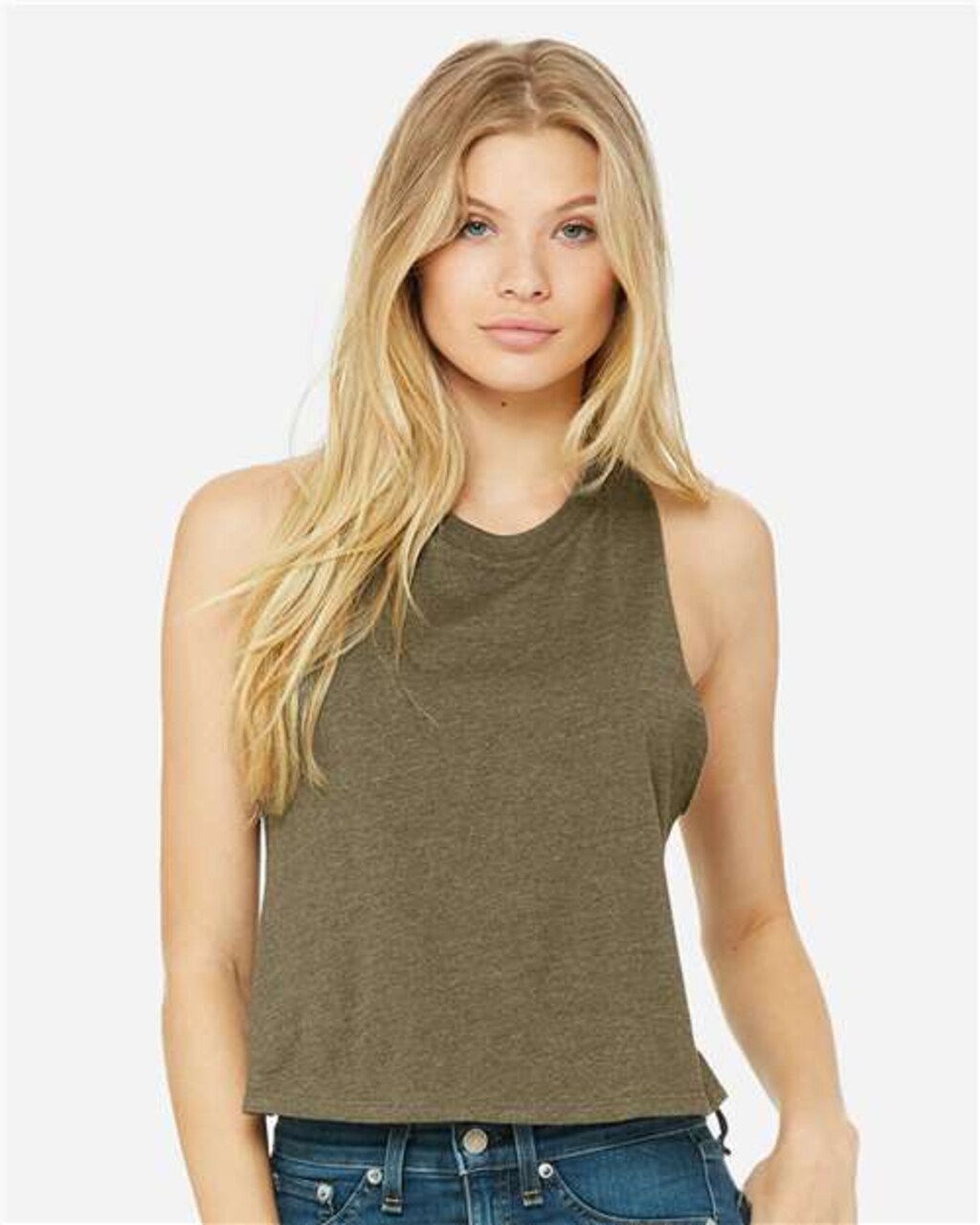 BELLA + CANVAS Women’s Racerback Cropped Tank Top Lightweight Fitted Sleeveless Crop Top for Casual Wear